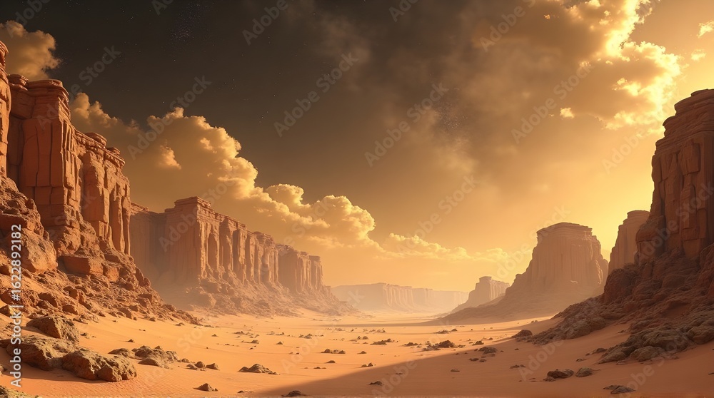 Naklejka premium Grand Canyon Desert Valley at Sunset