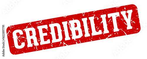 credibility rectangular sign. credibility stamp