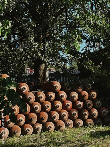 Stack of Rusted Gas Cylinders