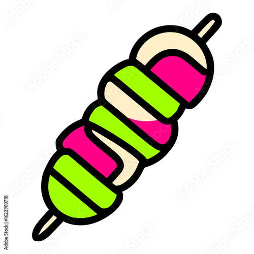 Colorful Ice Cream Swirl on Stick Icon