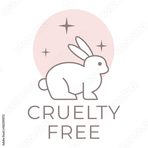 Minimal Cruelty Free Logo with Rabbit Symbol