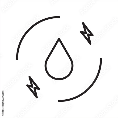 Water energy icon  outline vector