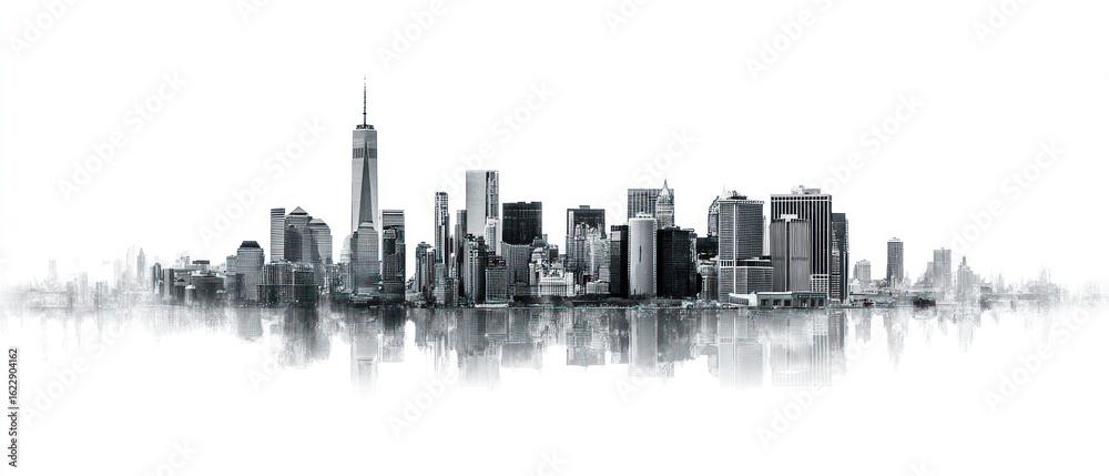 Obraz premium NYC Skyline: A Monochromatic Masterpiece