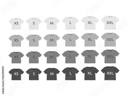 Tシャツ　服　サイズ表記　イラストセット