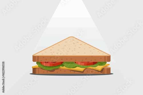 A beautifully crafted sandwich featuring fresh ingredients sits under a spotlight, emphasizing the importance of great presentation in satisfying everyone’s appetite.