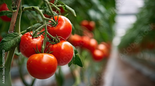Wallpaper Mural Ripe tomatoes hang from vines in a greenhouse Torontodigital.ca
