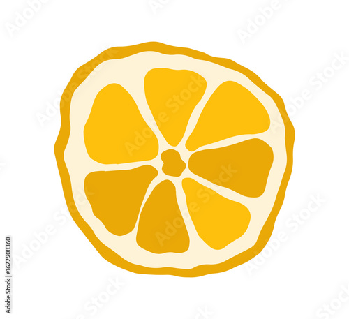 Sliced lemon icon, citrus fruit, sliced lemon logo concept