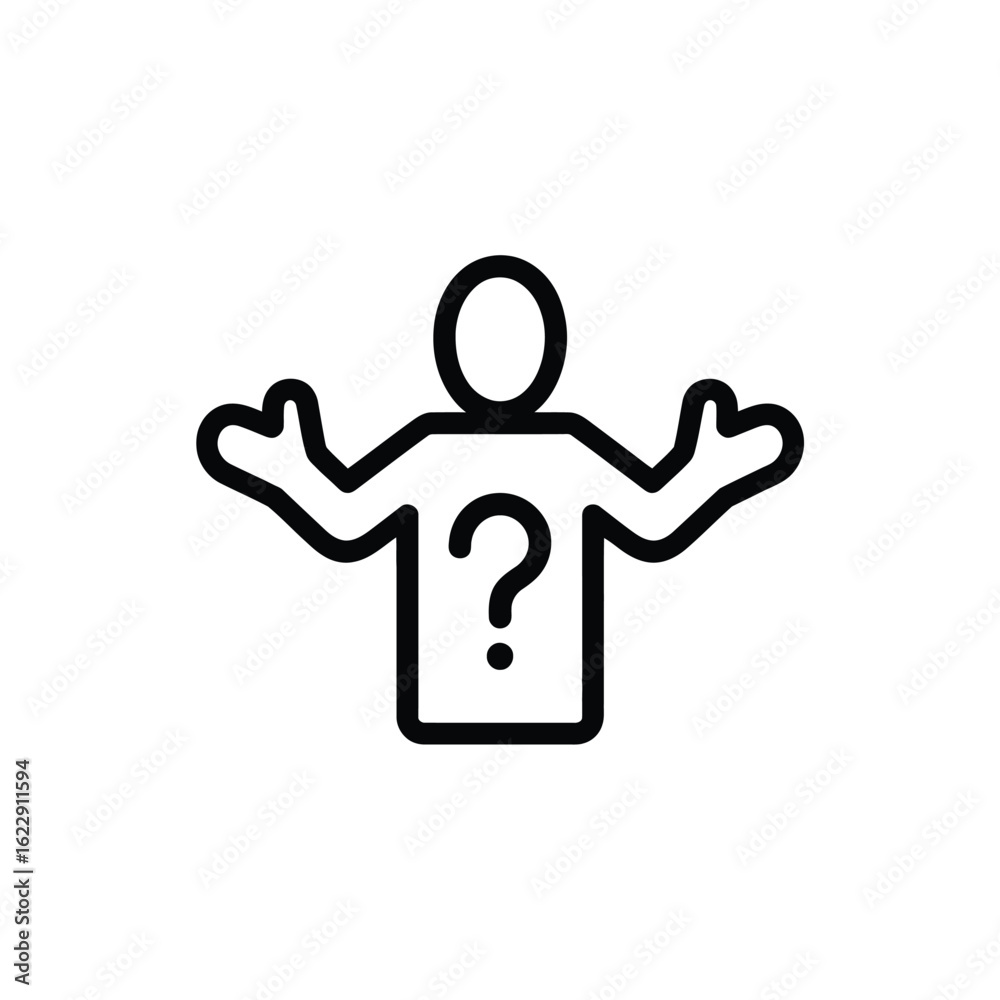 Obraz premium Person with question mark icon indicating confusion or uncertainty