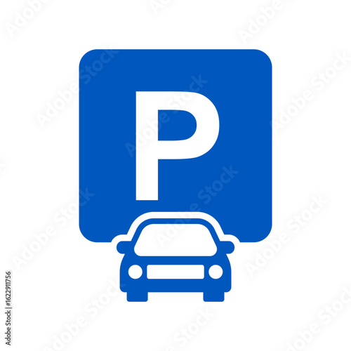 Vector traffic parking symbol for car zone