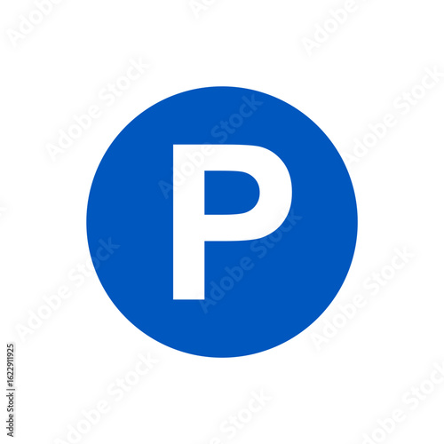 Vector traffic parking symbol for car zone