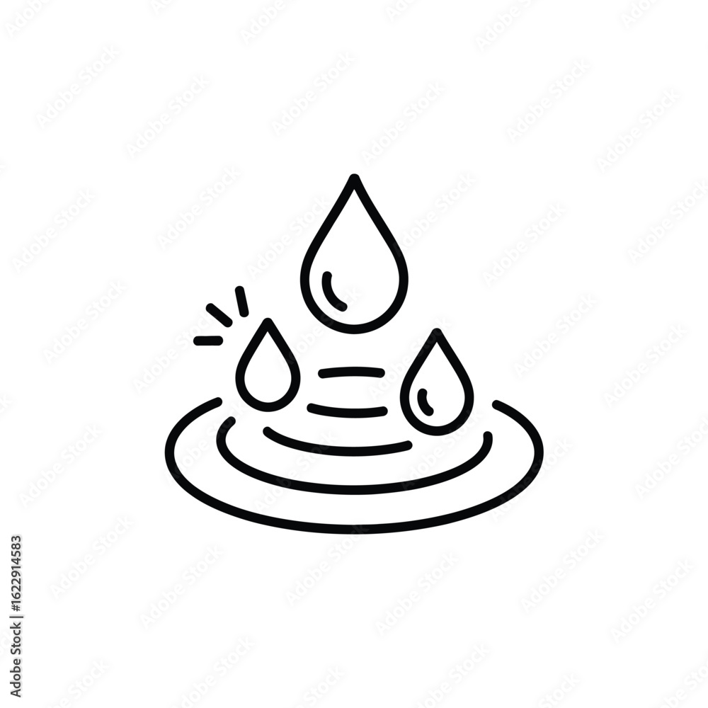 Water drops rippling on surface icon Water drops rippling on surface icon