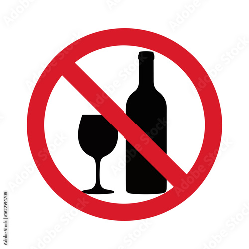 no alcohol allowed prohibition sign vector icon