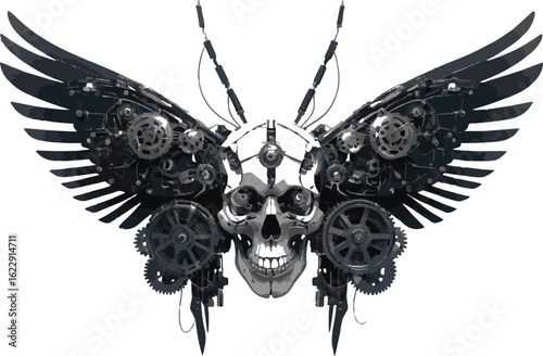 skull with wings