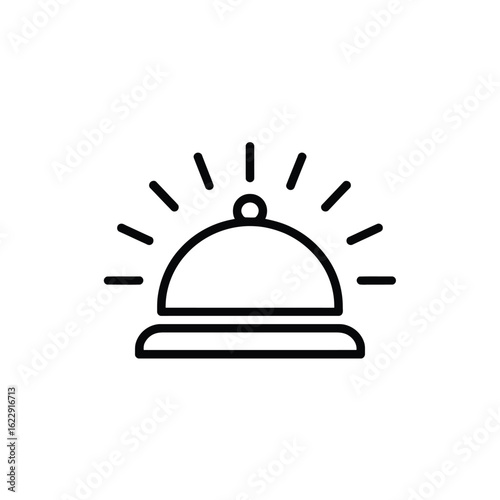 Simple line art icon of a service bell