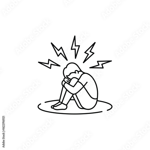 Person experiencing mental distress and emotional pain