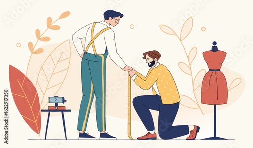 man tailor check the size of man