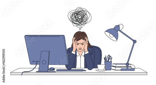 Struggling Professional Overwhelmed by Workload Leading to Extreme Stress and Anxiety