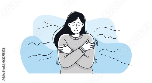 Illustrating the Physical Manifestations of Anxiety and Emotional Distress in Individuals Feeling Unwell