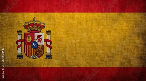 Spain Flag Texture Close-up
