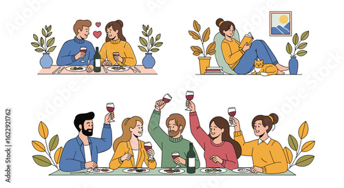 Friends Enjoying Wine Together Celebrating Moments of Connection and Joy