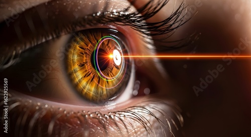 Human Eye Undergoing Advanced Laser Eye Surgery Futuristic Vision Correction Technology