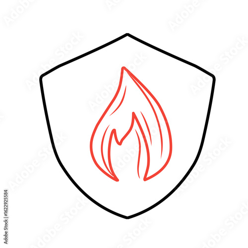 handdrawn fire shield