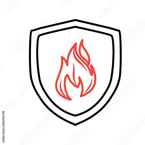handdrawn fire shield