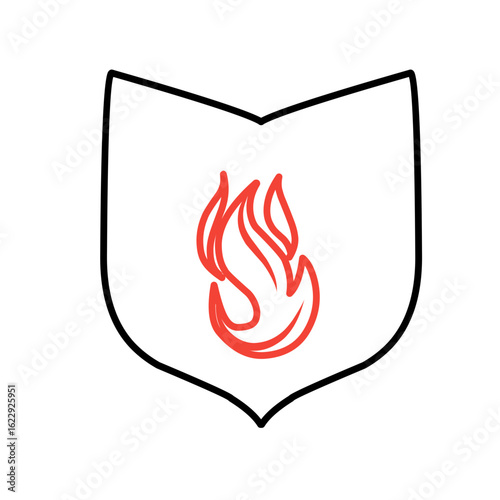 handdrawn fire shield