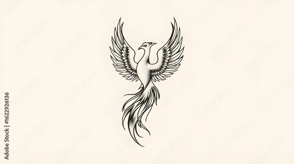 Obraz premium Stylized Eagle Wings and Tail Feather Artwork