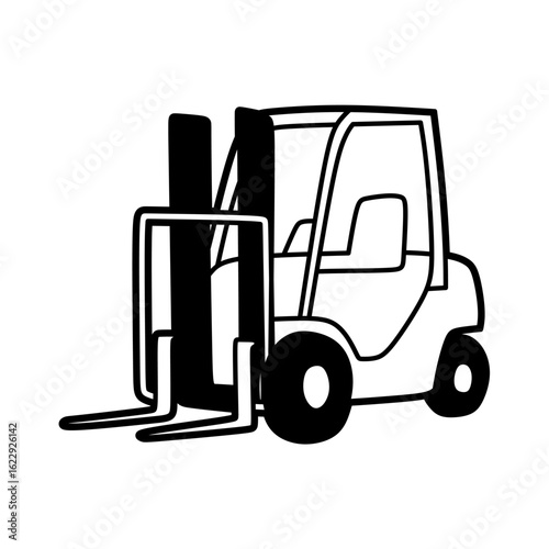 simple black and white left-facing forklift vector image