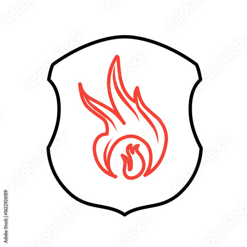 handdrawn fire shield