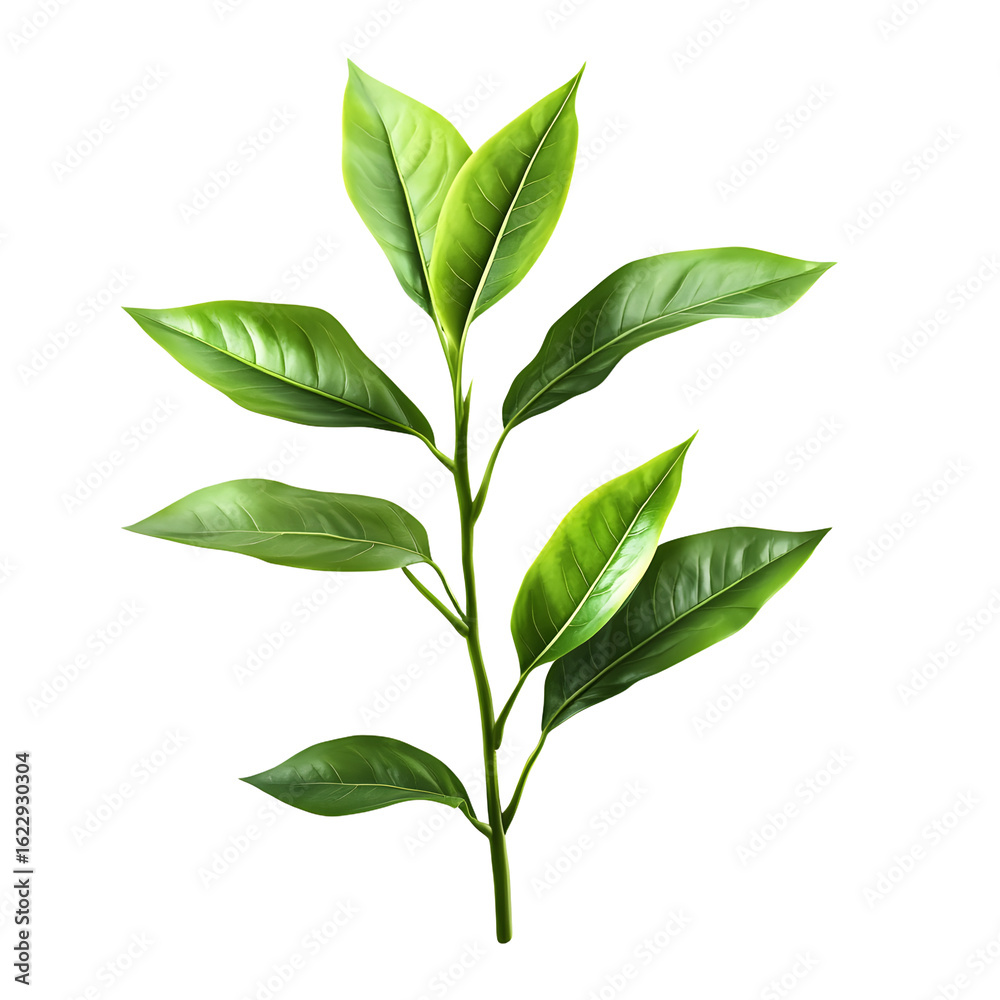 Obraz premium Vibrant Fresh Green Leaves Plant Against Transparent Background