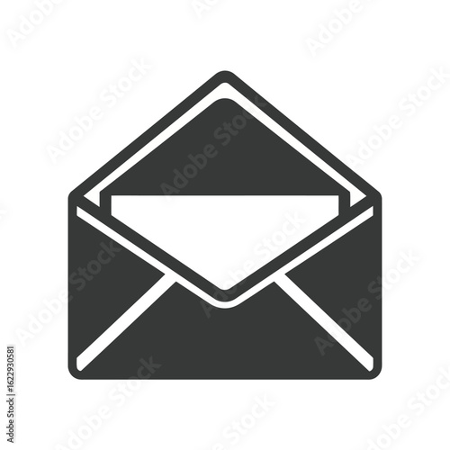 Vector illustration of 3d illustration of open envelope icon symbolizing communication and mail isolated on white background