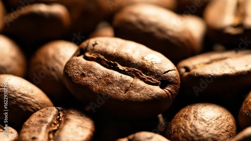 Extreme Close Up Macro Shot of Roasted Coffee Beans with Detailed Texture and Warm Lighting Perfect for, coffee beans, roasted coffee, macro, close up, extreme close up, coffee, caffeine, beverage, dr