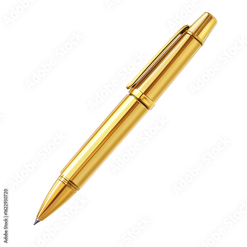 Professional Gleaming Gold Ballpoint Pen on Smooth Barrel for Business and Luxury Writing