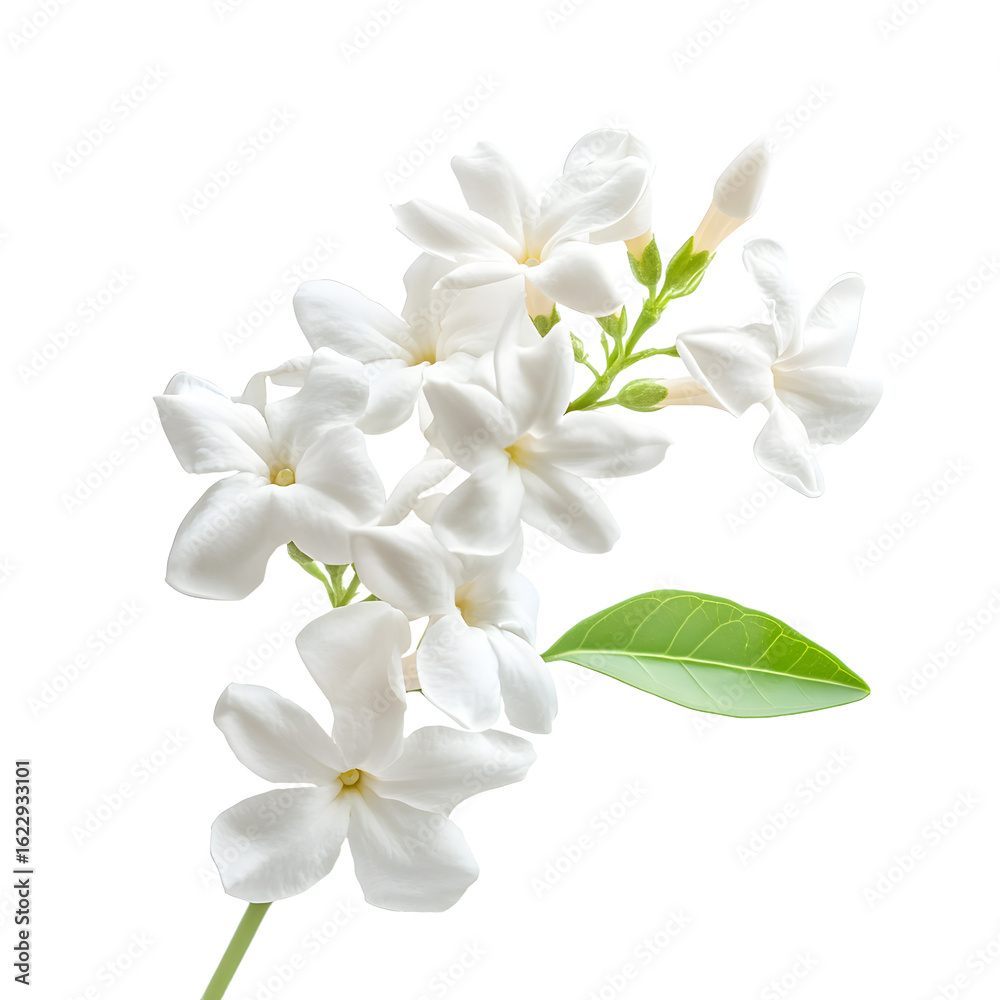 Fototapeta premium White Jasmine Blossoms in Natural Light - Exquisite Floral Photography