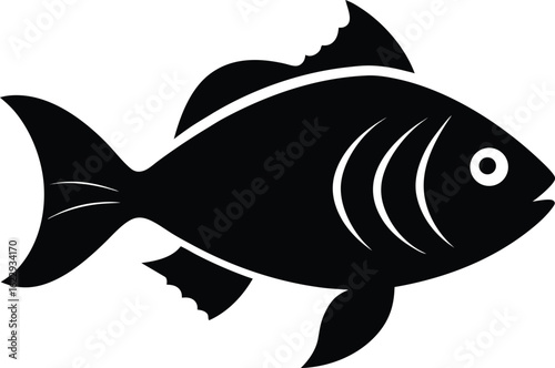 Poisson vecteur icône, dessin animé animal et nature, silhouette de requin et saumon, illustration de pêche sous-marine dans l'océan