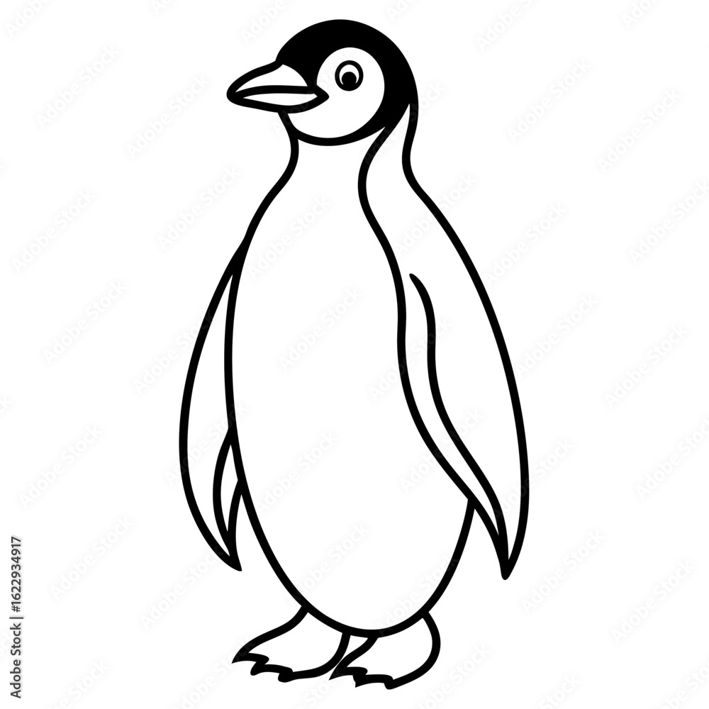 Fototapeta premium Penguin line art vector