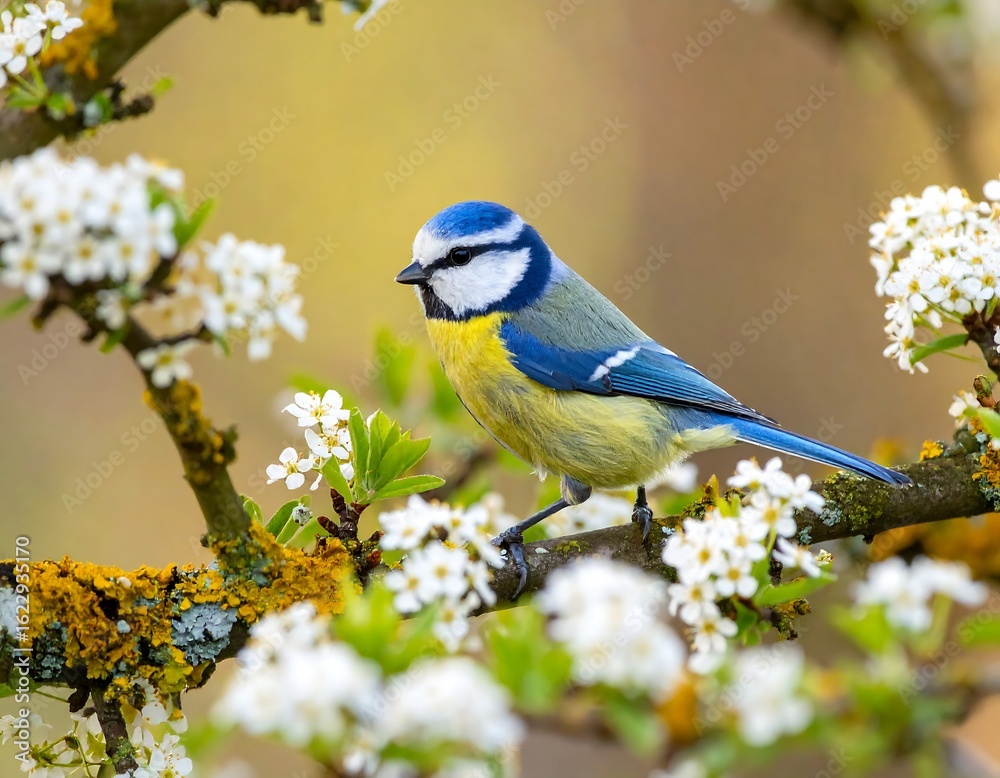 Obraz premium Bird in blossoming tree