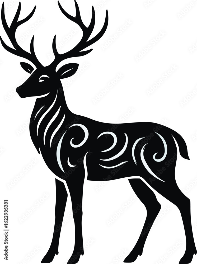 Fototapeta premium deer silhouette vector