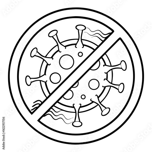 No harmful components icon, monochrome design, symbol indicating absence of harmful substances