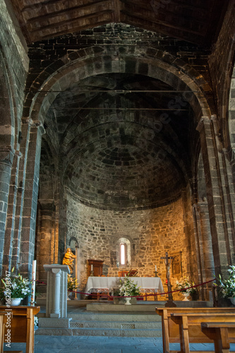 The interior of church Santa Margherita d'Antiochia in Vernazza, Liguria, Ita...