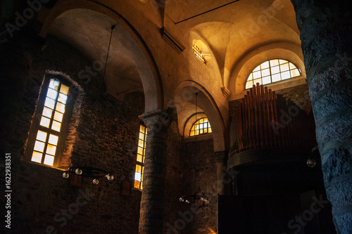 The church of Santa Margherita d'Antiochia, Vernazza, Romanesque style interi...