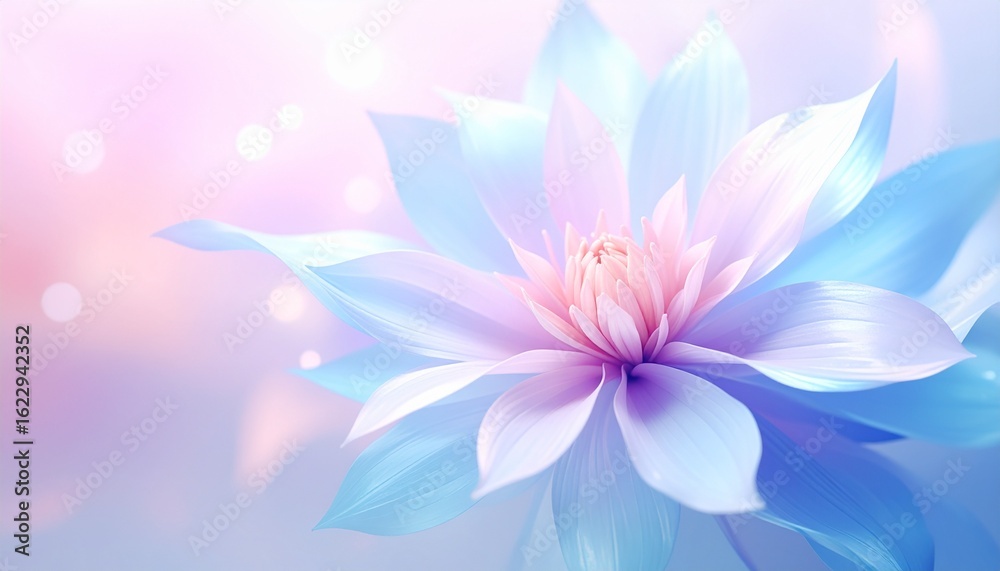 Fototapeta premium Abstract flower petals in soft pastel gradients, flowing shapes, smooth bokeh background, dreamy and elegant, high resolution,