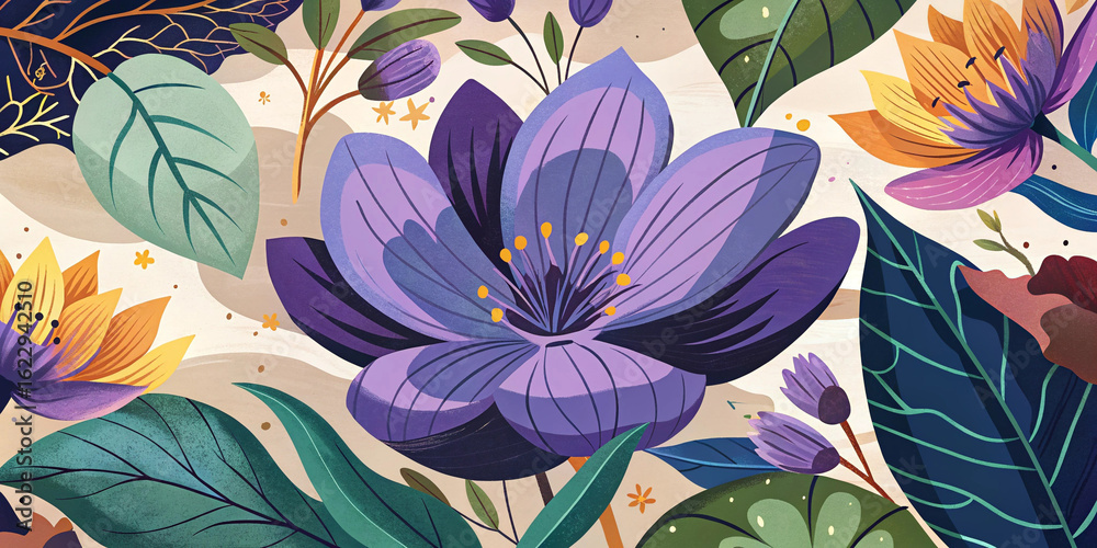 Floral Night Illustration – Flowers, Night Sky, Fantasy, Bloom, Moonlight, Romantic, Decorative, Nature, Garden, Art Floral Night Illustration – Flowers, Night Sky, Fantasy, Bloom, Moonlight, Romantic, Decorative, Nature, Garden, Art