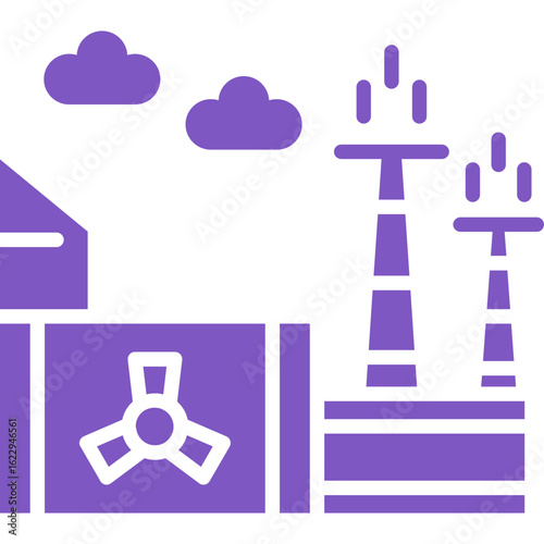 Nuclear Factory Vector Icons