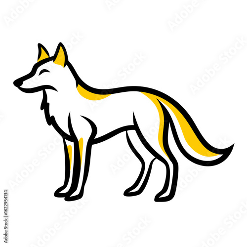 Stylized illustration of a fox isolated on white background