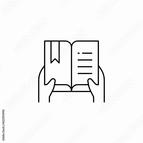reading book bookmark icon sign vector