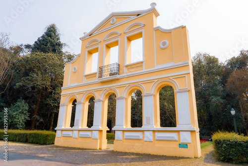 shots of Bosque Alemão in Curitiba showcasing forest trails and cultural landmarks
