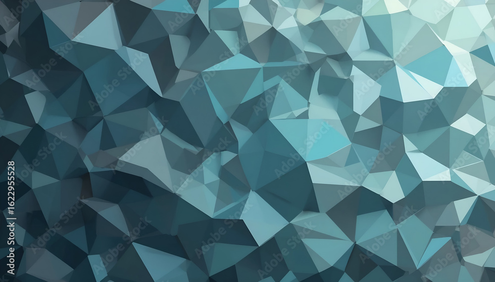Obraz premium Abstract Geometric Low Poly Background with Blue and Gray Triangles for Modern Designs, Commercial Use